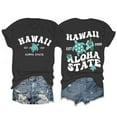 thumbnail image 5 of UANWENN T-Shirt d'Été Imprimé Col Rond Manches Courtes Raglan Style Plage Décontracté (4) T-Shirts Longs Ajustés pour Femmes Col Roulé pour Femmes Pack T-Shirts Décontractés Manches Courtes pour Femmes, 5 of 5