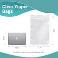 thumbnail image 4 of Pack of 250 Zipper Bags, Clear 14 x 20. Ultra Thick Seal Top Bags 14x20. Thickness 4 mil Thick. Heavy Duty Polyethylene Bags with Single Track for Industrial, Food Service, Health Needs., 4 of 7
