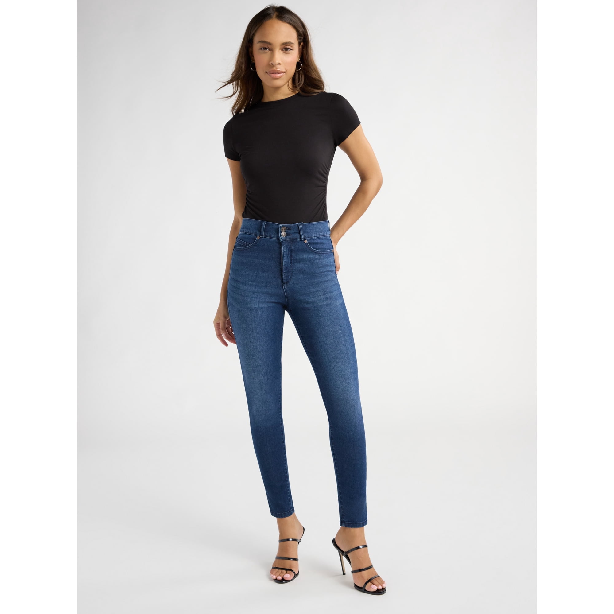 Sofia Jeans Women's and Women's Plus Eva Contouring Skinny High Rise Ankle Jeans, 25" and 27" Inseams, Sizes 0-28