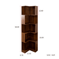 thumbnail image 4 of CQSXDA 5 Tier L Shaped Corner Bookshelf Bookcase with Baffle in Stylish Design for Home Office Living Room Bedroom Kitchen，Walnut, 4 of 9