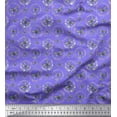 thumbnail image 1 of Soimoi Purple Poly Georgette Fabric Wreath & Butterfly Print Fabric by the Yard 52 Inch Wide, 1 of 3
