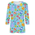 thumbnail image 5 of Cavosen Happy Easter 3/4 Sleeves Women's Shirts and Blouses Summer Eggs Floral Print Pullover Shirts Round Neck Festival Tops Vacation Holiday Tee Shirts Loose Dressy T Shirts M, 5 of 5