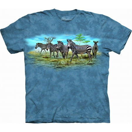 The Mountain ZEBRA HERD Blue Adult Unisex T-Shirt