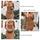 thumbnail image 4 of Vestido Ajustado Para Mujer, Paquete Vestidos A La Cadera Botón Cómodo Punto Casual Cuello Redondo Elástico Elegante Para Uso Diario ANGGREK  Otros, 4 of 6