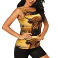 thumbnail image 2 of Honeii Sunset Sunflower Cow A Print Women's Workout Tank Top Sleeveless Quick Dry Sun Protection UPF 50+ Running Hiking Athletic Gym Yoga Tank Tops-Medium, 2 of 7