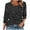Black, variant on Dasayo Summer Tops for Women Black 3/4 Sleeve Buttons Polka Dot Crewneck T-Shirt Sweatshirts for Women Trendy L