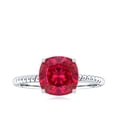 thumbnail image 4 of Lab Created Ruby Solitaire Ring with Surprise Diamond - 2 Carat - AAAA Grade certified, 925 Sterling Silver, US 4.00, 4 of 8