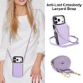 thumbnail image 2 of For Apple iPhone 17 Pro Max Argyle Pattern PU Leather RFID Blocking Protective Purse Wallet Case Magnetic Flip Cover Multi-Card Slots Pocket With Detachable Shoulder Strap,Purple, 2 of 7