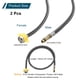 thumbnail image 2 of 2Pcs 47" Conectores de Líneas de Suministro de Grifo G1/2 Rosca de Compresión Hembra x Conector Macho M10 para Cocina (Negro), 2 of 6