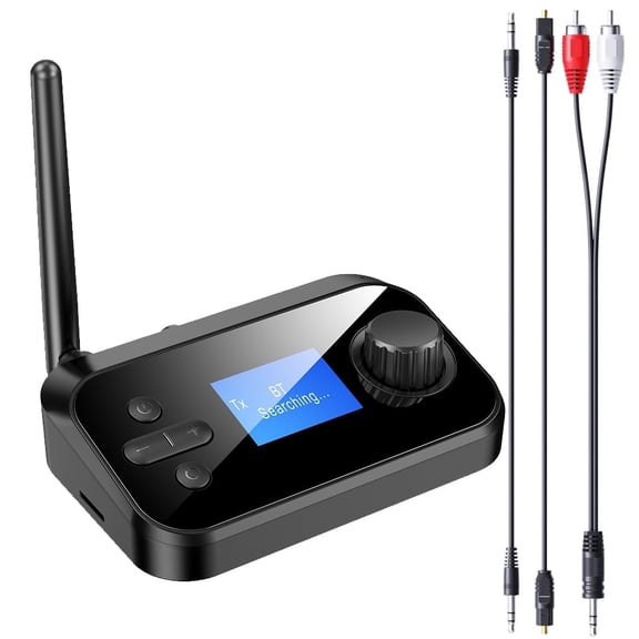 MUSICOZY Bluetooth 5.2 Transmitter Receiver, Long Range Bluetooth Audio Adapter, Wireless Music Receiver with Dual Channel, 3.5mm Aux RCA Port, for Home Stereo, Laptop, Speakers