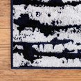 thumbnail image 4 of Unique Loom Métro Collection Abstrait Moderne Couleurs Sombres Tapis de Course, 2 x 13 Pieds, Ivoire/bleu Marine, 4 of 5