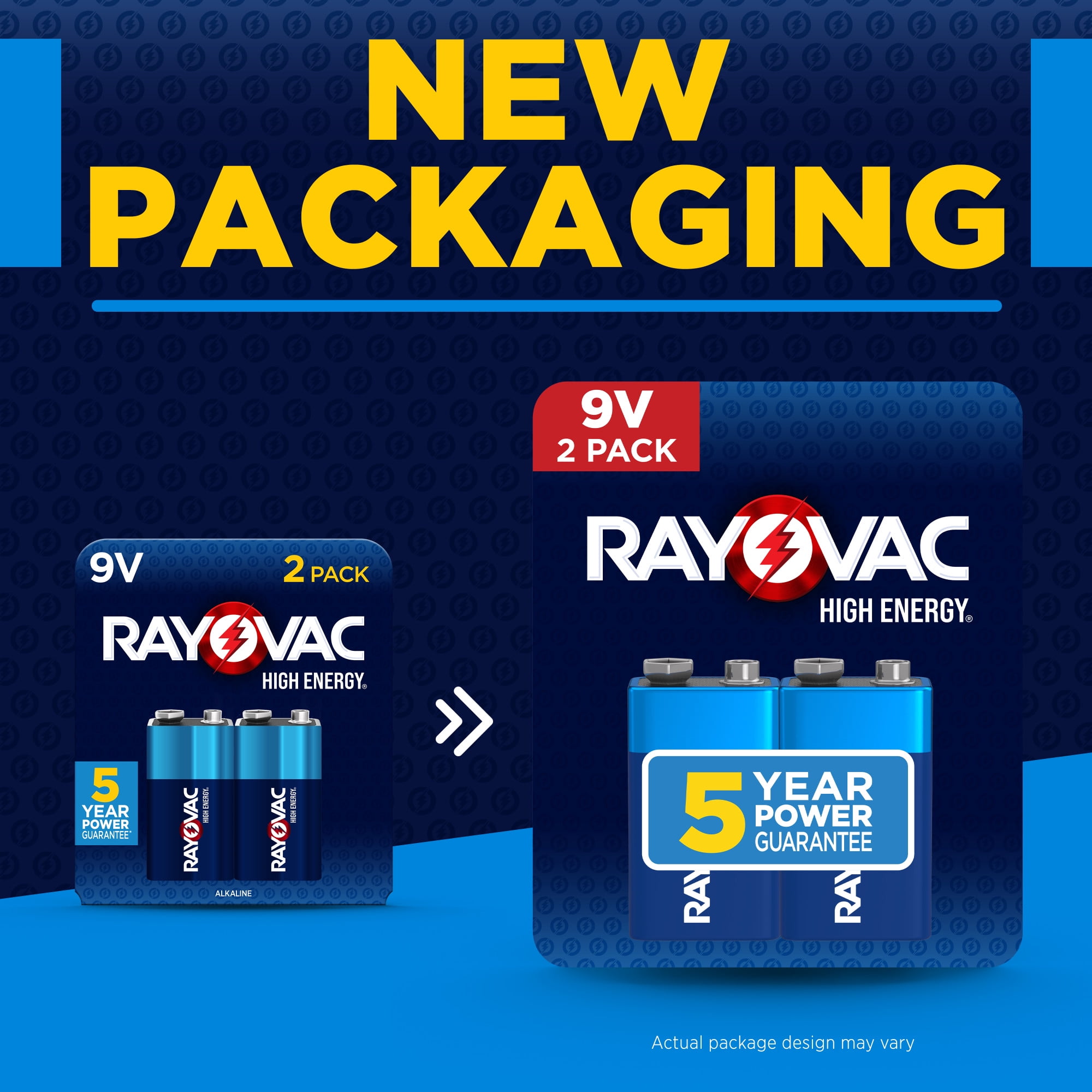 (2 pack) Rayovac High Energy 9V Batteries (2 Pack), Alkaline 9 Volt Batteries