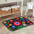 thumbnail image 2 of FJPT Non Slip Flannel Polyester Floor Mat With Vibrant Floral Design For Bathroom Kitchen Bedroom Decor 16x24 inch, 2 of 5