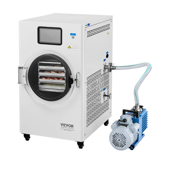 VEVOR Vacuum Freeze Dryer 4-Layer Fruit Vegetable Freeze Drying Machine w/ Pump White