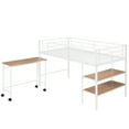 thumbnail image 4 of Twin Size Metal Loft Bed with Desk and Shelves,White, 4 of 9