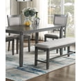 thumbnail image 4 of Grey Finish 6pc Dining Set Solid wood Upholstered Cushion Chairs Dining Table 4x Side Chairs And 1x Bench Dining Room Furniture, 4 of 7