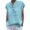 Blue, variant on Yuncity Linen Shirt Women Casual Solid V Neck Button Cotton Blend Short Sleeve Shirt Blouse Top S-2Xl