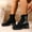 #355-Black, variant on Roncen Women's Casual Vintage Chunky Heel Mid-Calf Boots - Retro Floral Embroidery Lace-Up Work Boots with Side Zipper and Platform Sole for Commute & Office Wear