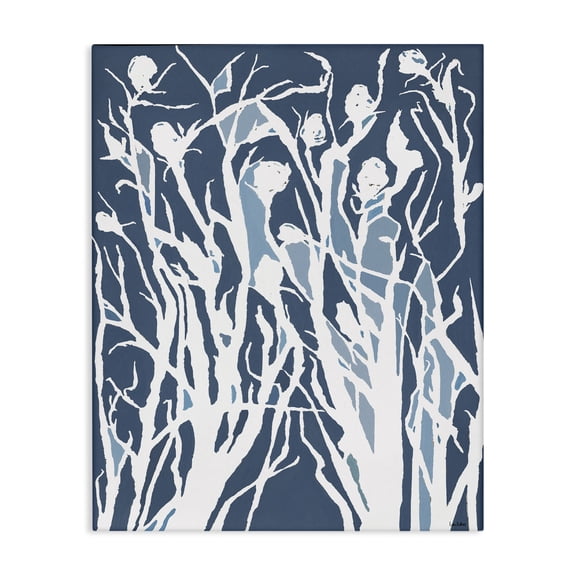 Stupell Industries Modern Abstract Botanical Silhouettes Blue Canvas Art, 16 x 20, by Lori Dubois