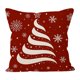 thumbnail image 2 of Yhmxh Fundas de cojín navideñas con fondo rojo y diseños de copos de nieve., 2 of 5