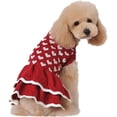 thumbnail image 1 of Suéter navideño para mascotas, falda roja con corazón de amor, ropa de punto cálida de invierno para regalo de perros y gatos kaili Sencillez, 1 of 5