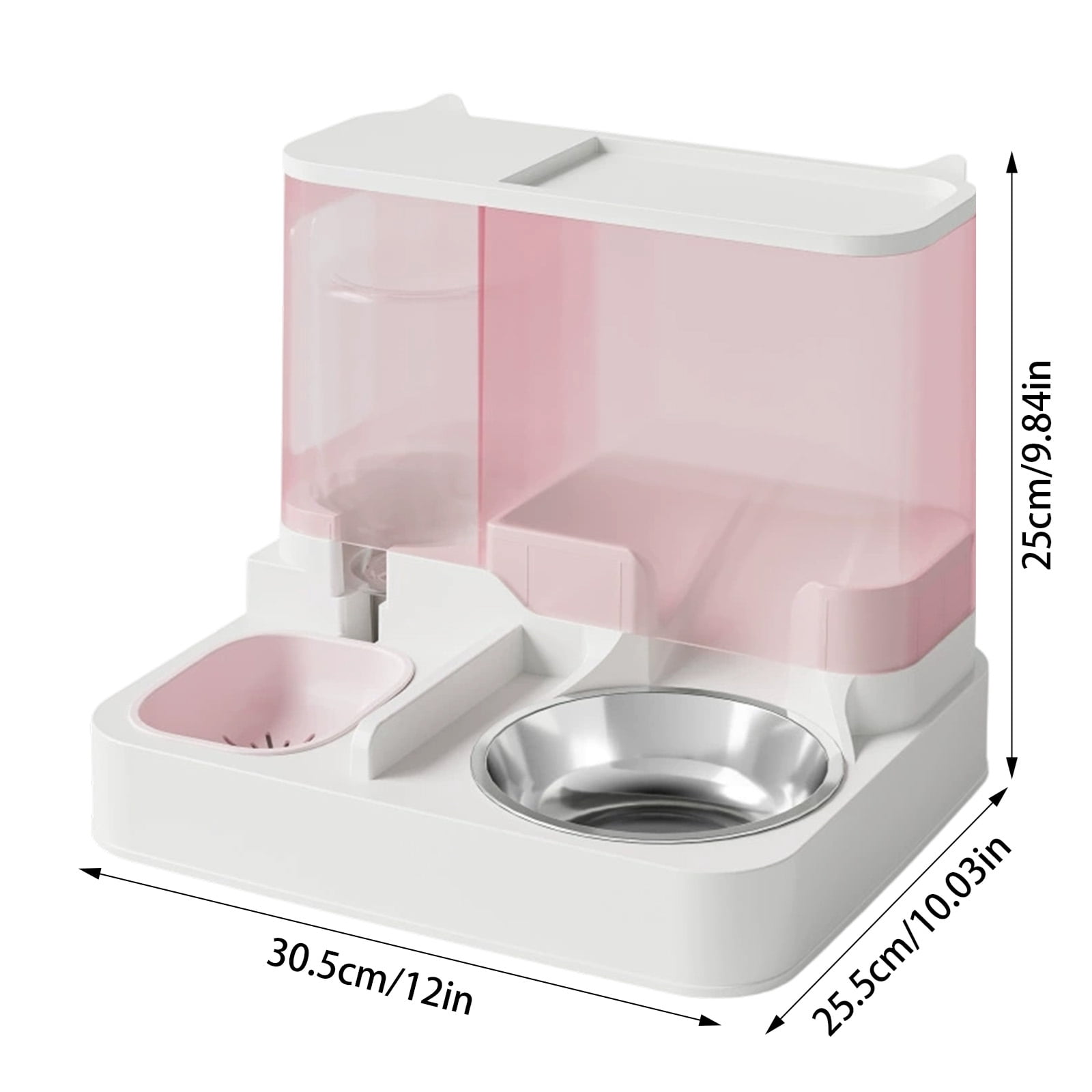 Automatic Pet Feeder for Cats & Small Dogs, 2-in-1 Smart Food Dispenser with Precise Meal Scheduling & Portion Control - Indoor Feeding Solution(Stainless Steel Bowl)