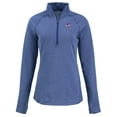 thumbnail image 2 of Women's Cutter & Buck Heather Royal New England Patriots  Peshastin Eco Fleece Recycled Tri-Blend Raglan Half-Zip Jacket, 2 of 3