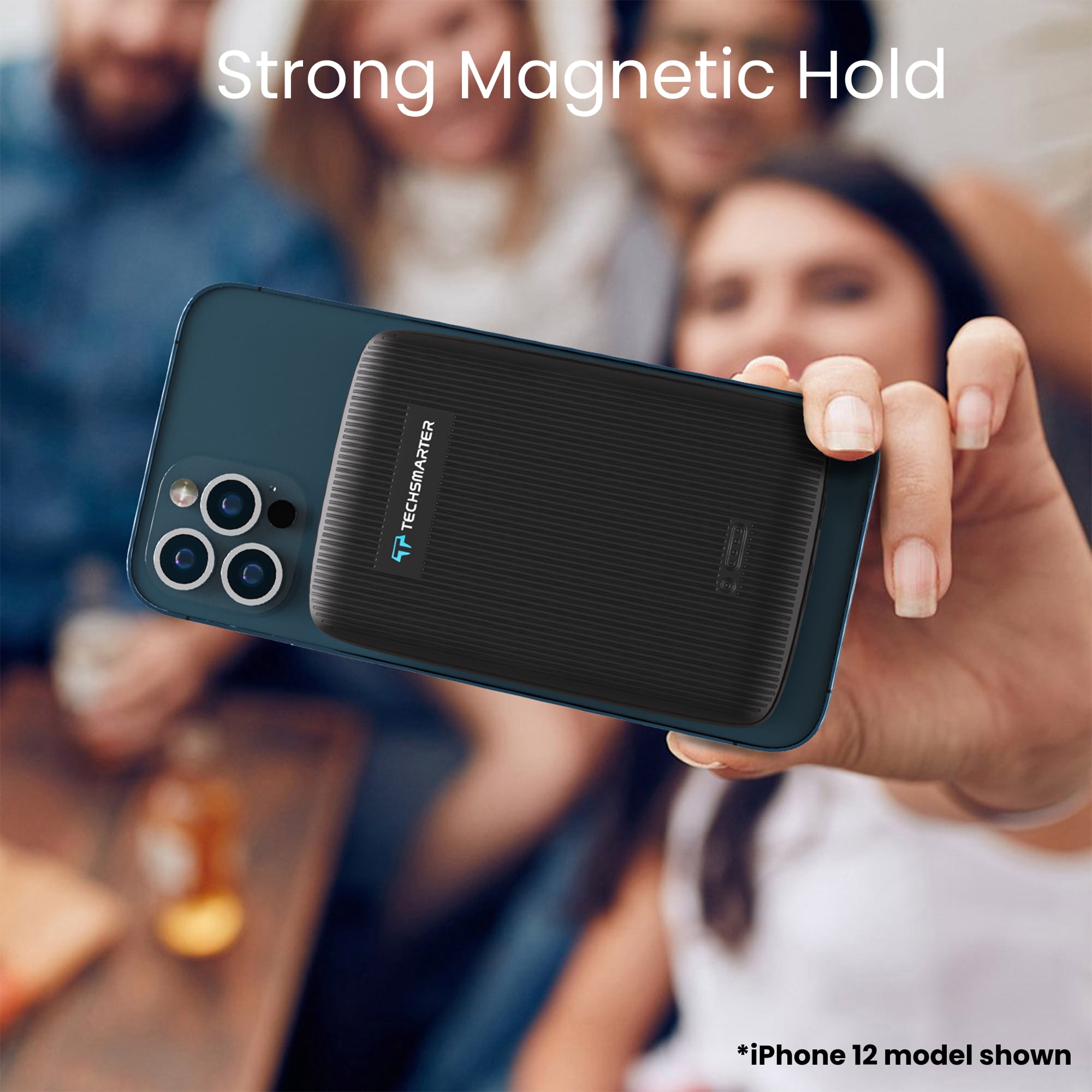 Techsmarter Magnetic 10000mAh Wireless Power Bank, 18W USB-C PD Portable Charger. Compatible with iPhone 14, 13, 12 Only