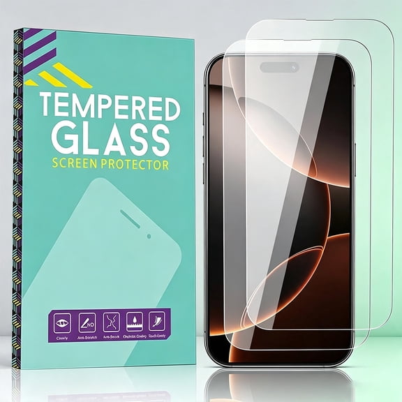 2pcs Designed for iPhone 17/ iPhone 17 Pro/ iPhone 16 Pro (6.3 inch) Tempered Glass Screen Protector, Anti Scratch, Bubble Free