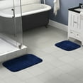 thumbnail image 2 of Garland Rug Traditional Washable Bath Rug Set, 2 Piece Set (17"x24" Bath Rug, & 21"x34" Bath Rug) Navy, 2 of 8