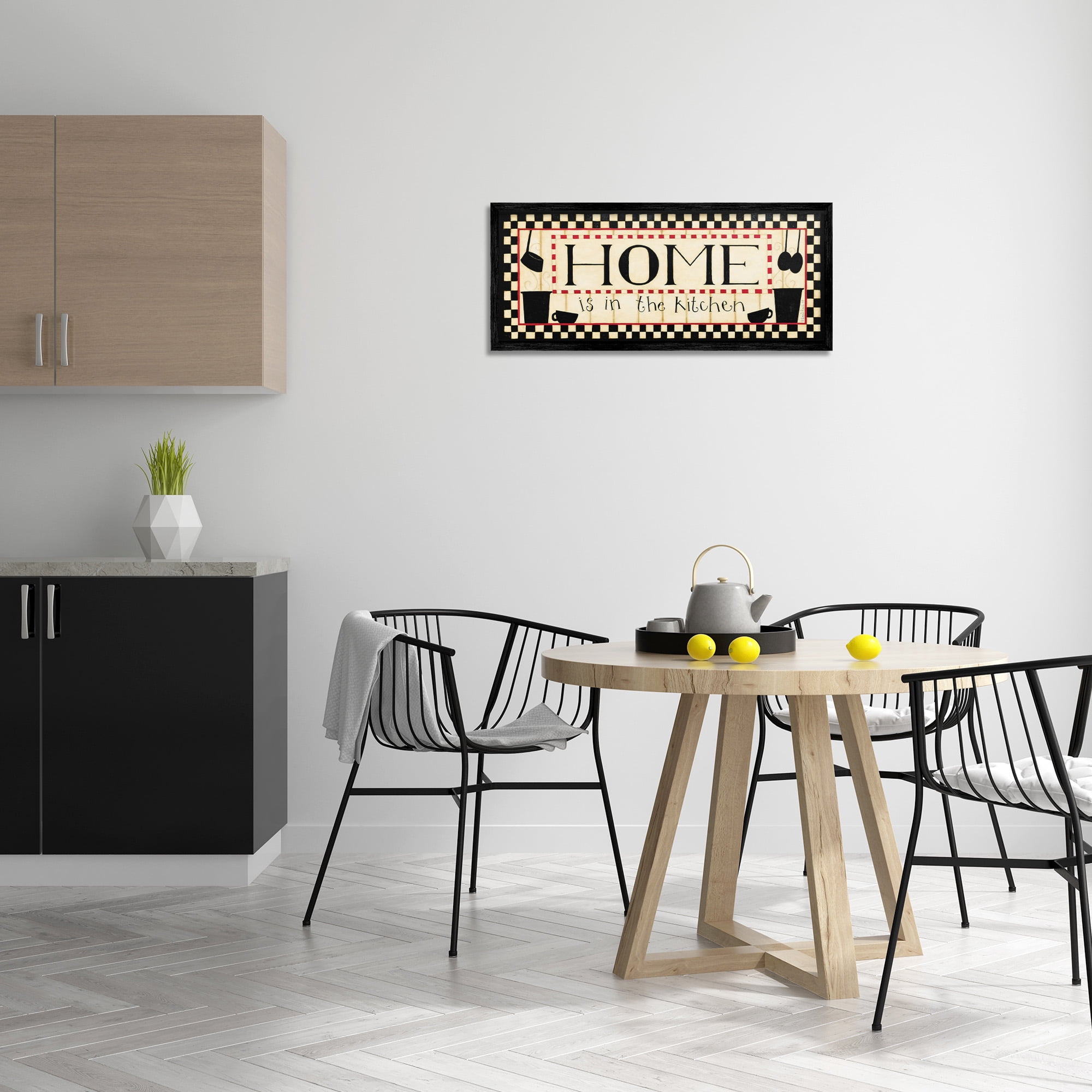 Stupell Industries Vintage Family Kitchen Phrase Food & Beverage Painting Black Framed Art Print Wall Art, 30 x 13