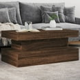 thumbnail image 1 of vidaXL Coffee Table with LED Lights Brown Oak 90x50x40 cm, 1 of 5