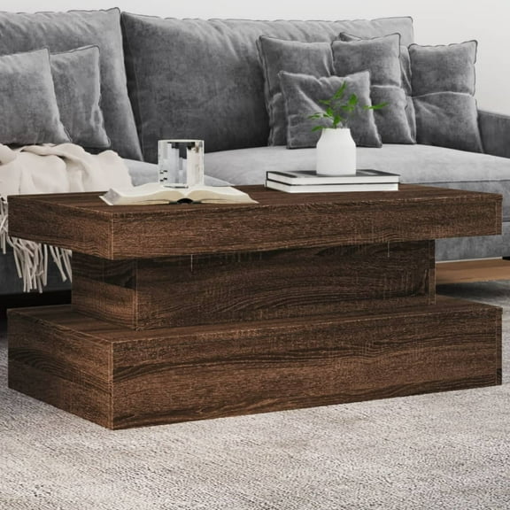 vidaXL Coffee Table Brown Oak Engineered Wood 35.4 x 19.7 x 15.7 in