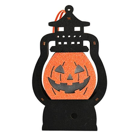 

ZPAQI LED Halloween Wooden DIY Craft Ornament Pendant Hanging Light Witch Haunted Prop