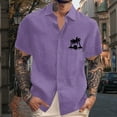 thumbnail image 2 of Yiaimeir Men's Vintage Button Down Bowling Shirts Short Sleeve Summer Beach Shirt，Size M-3XL, 2 of 4