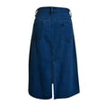 thumbnail image 5 of Fgnfyis Women's Summer Casual Elastic Waist Denim Skirts Loose Solid Color A-Line Midi Jean Skirt with Pockets Comfortable Blue M, 5 of 8