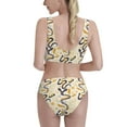 thumbnail image 3 of Picia Snake And Floral Women's High Waisted Bikini Scoop Neck Swimsuit Two Pieces Bathing Suit-Small, 3 of 8