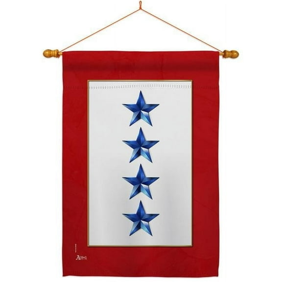 Americana Home & Garden HS141089-BO-03 28 x 40 in. Four Blue Stars House Flag Set Armed Forces Military Service Double-Sided Decorative Vertical Flags & Decoration Banner Garden Yard Gift