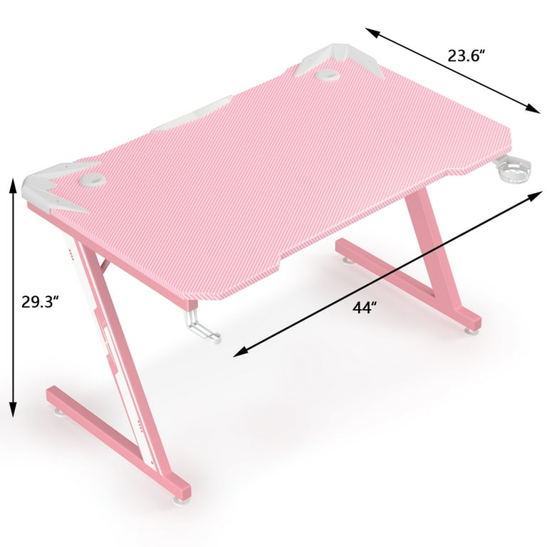 Homall 44' Z-Shaped Computer Gamer Desk, Carbon Fiber