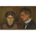 thumbnail image 2 of Edvard Munch 24x17 Black Ornate Framed Double Matted Museum Art Print Titled: Aase and Harald Norregaard (1899), 2 of 5