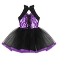 thumbnail image 7 of iiniim Girls Sequined Ballet Tutu Dress Sleeveless Halter Neck Sparkly Jazz Cha Cha Dance Stage Performance Purple 14, 7 of 7