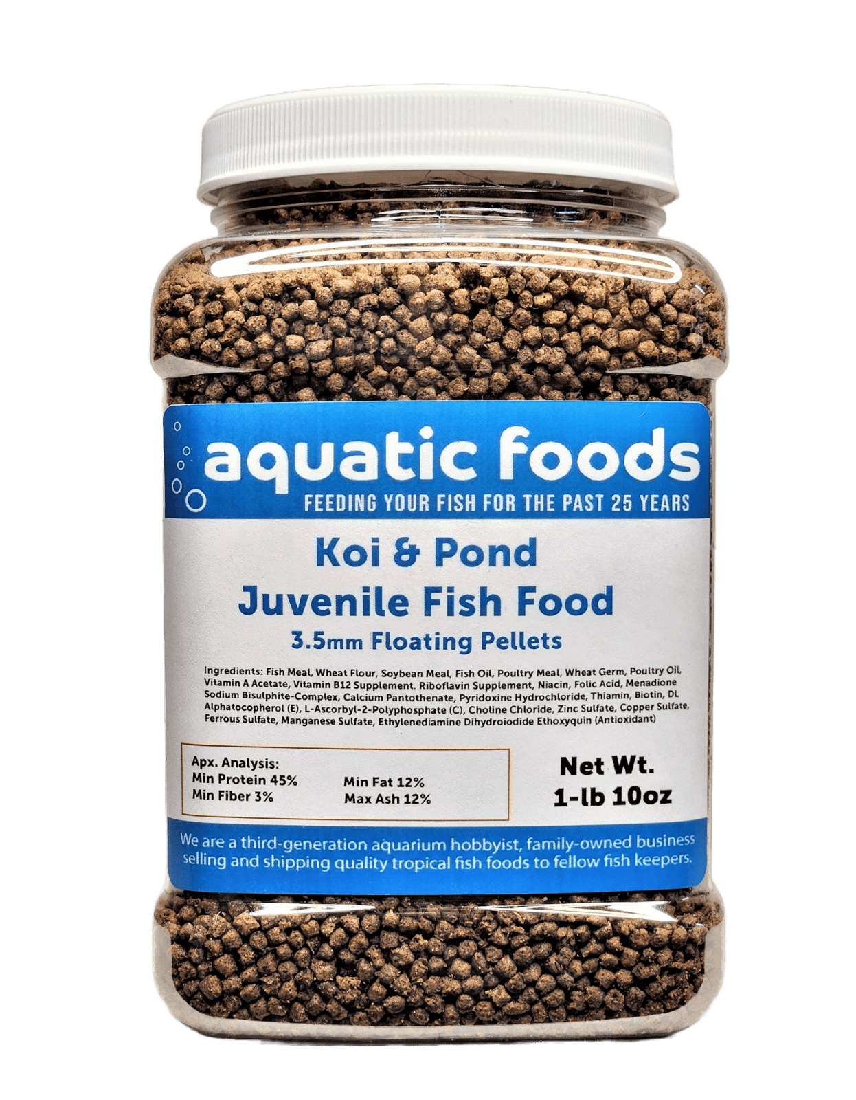 Small Koi and Pond Juvenile Fish Pellet Food, 45 Protein 3.5mm