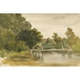 thumbnail image 3 of Robert Hills 24x17 Black Modern Framed Museum Art Print Titled - Reflections in a Wooded Pool, 3 of 5