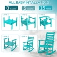 thumbnail image 4 of FODINGHILL HDPE Rocking Chair Outdoor,HDPE All Weather Patio Rocker for Porch,Garden,Balcony,Aqua, 4 of 9