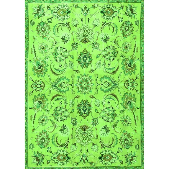 Ahgly Company Indoor Rectangle Persian Green Traditional Area Rugs, 4' x 6'