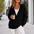 thumbnail image 6 of Women Full Zip Hooded Jacket Sevevn Drawstring Dual Side Pockets Long Sleeve Loose Casual Sweatshirt Outerwear For Spring Fall Daily Wear, 6 of 9