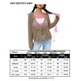 thumbnail image 5 of Women's Long Sleeve Cardigan Tie Front V Neck Crochet Lightweight Shrug Sweaters for Dresses Knit Top, 5 of 5
