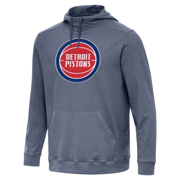 Men's Antigua Heather Navy Detroit Pistons Cloud Pullover Hoodie