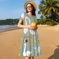 thumbnail image 4 of Disketp Cute Farm Birds para Vestido de Manga Corta para Mujeres, Vestidos de Verano para Mujeres, Casual y Holgado para la Playa, 4 of 6