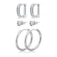 thumbnail image 1 of Aretes JeenMata 3 Pares de Aros huggies con piedras talladas en baguette, 1 of 4